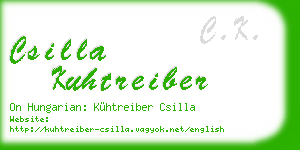 csilla kuhtreiber business card