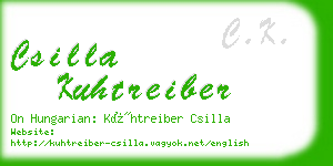 csilla kuhtreiber business card